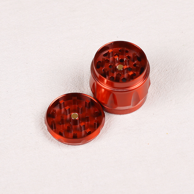 Factory Direct Sales Popular Zinc Alloy Material 4-Layer Drum-Shaped Metal Smoke Grinder Grinder Smoking Accessories Grinder
