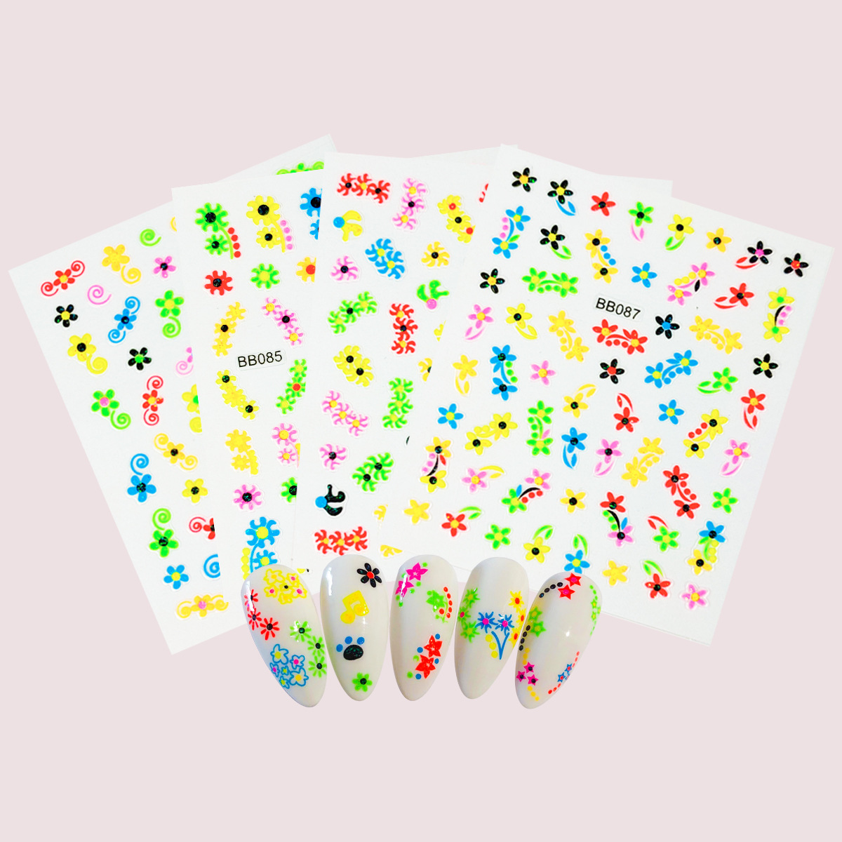 Цветные наклейки для ногтей для мальчиков и девочек наклейки с цветами и бабочками милые узоры наклейки для ногтей оптовая продажа