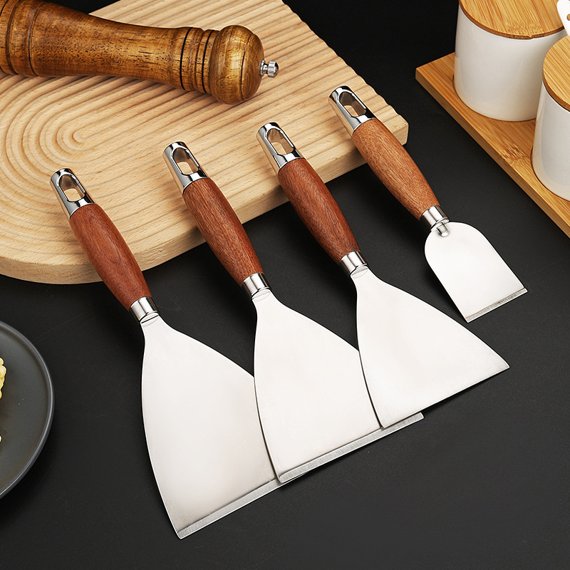 Cooking Teppanyaki Stainless Steel Steak Spatula Pizza Spatula Hand Cake Tool Triangular Spatula Pancake Spatula