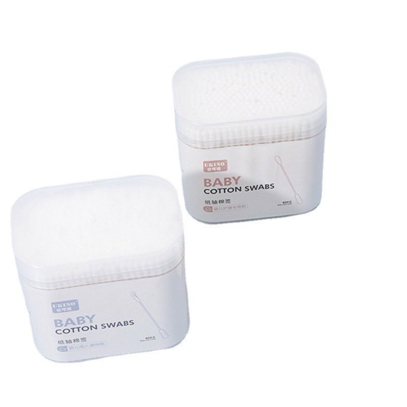 Baby cotton swab boxed ear spoon 2 in 1 baby cleaning cotton swab children double head ultra-fine cotton swab wholesale