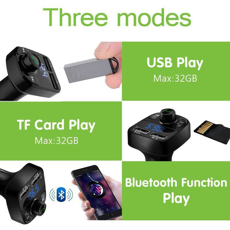 USB Car Charger car Bluetooth fm transmitter X3 car Bluetooth hands-free call car mp3 player x8
