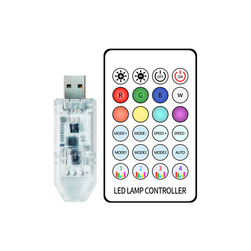 Bo-controlled LED atmosphere light controller car four-door light strip modification USB magic 5-24V light strip upgrade