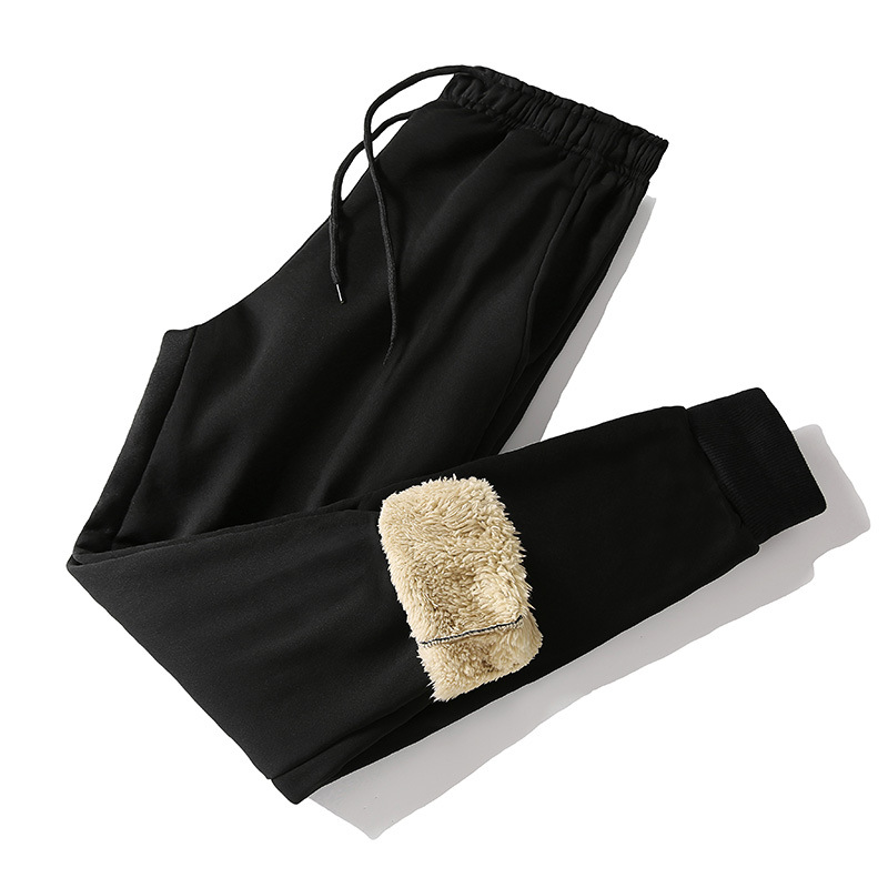Shirt less clothing thickened lambswool pants men's 320g artificial cotton ankle-tied Korean style plus size warm casual sports trousers
