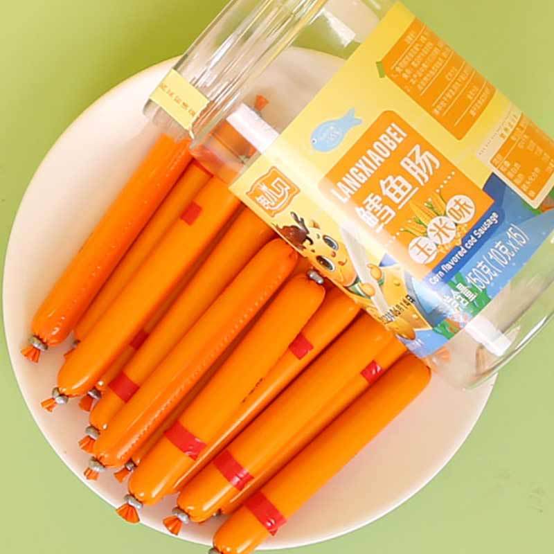 Lang Xiaobei Cod Sausage Kidsren's Snacks Fish Sausage Deep-Sea Ready-To-Eat Canned Casual and Healthy Kidsren's Snacks