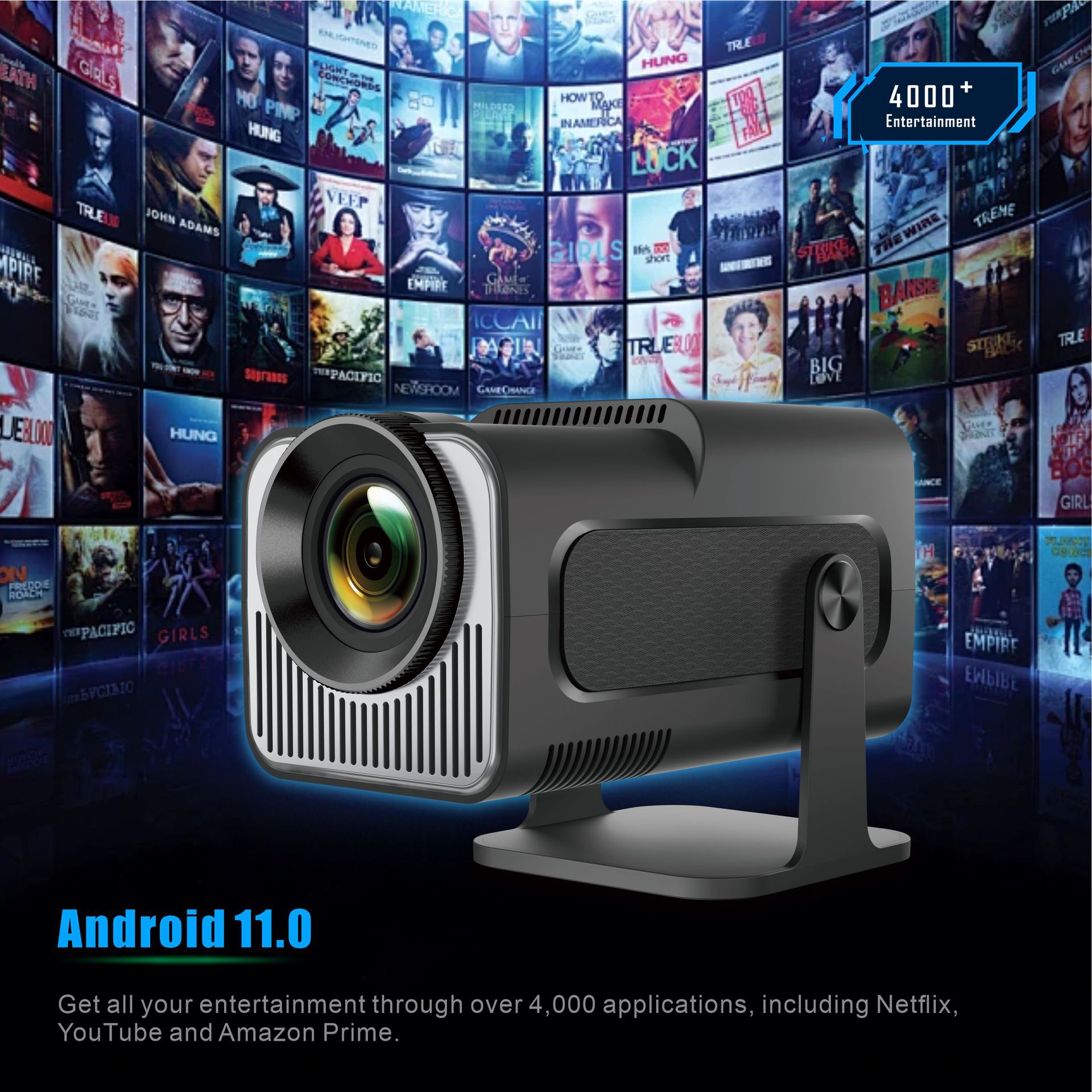 Cross-border HY320mini Short Focus HD 4K Projector Android Home Living Room Dormitory Wall Portable Mini