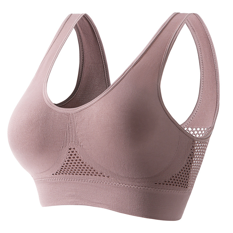 Underwear Women's Small Chest Push-up plus size Yoga Sexy Vest with Cushion Detachable Non-rims Breathable Sports Bra