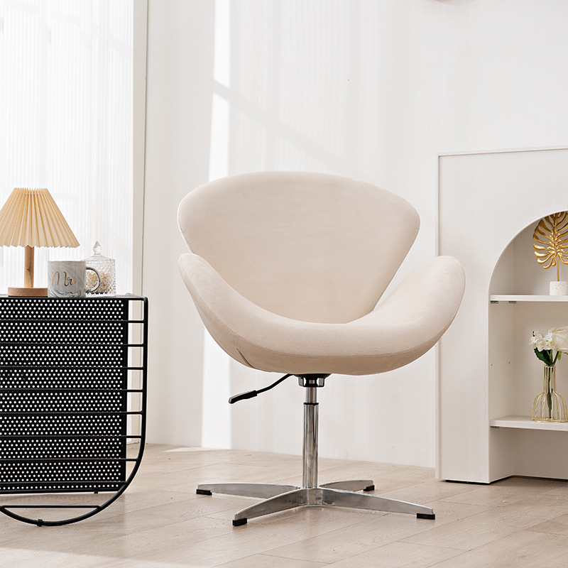Nordic simple rotating single sofa chair ins Internet celebrity leisure chair silent cream wind Swan chair computer chair