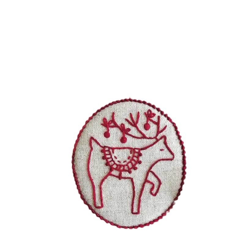 Cross-border New Jolly and Bright Handmade Embroidered Christmas Decorations Christmas Tree Pendant Decorations