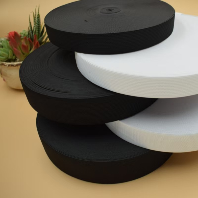 Черно-белая вязаная эластичная лента, плоская широкая эластичная лента, высокая эластичность, пояс для юбки