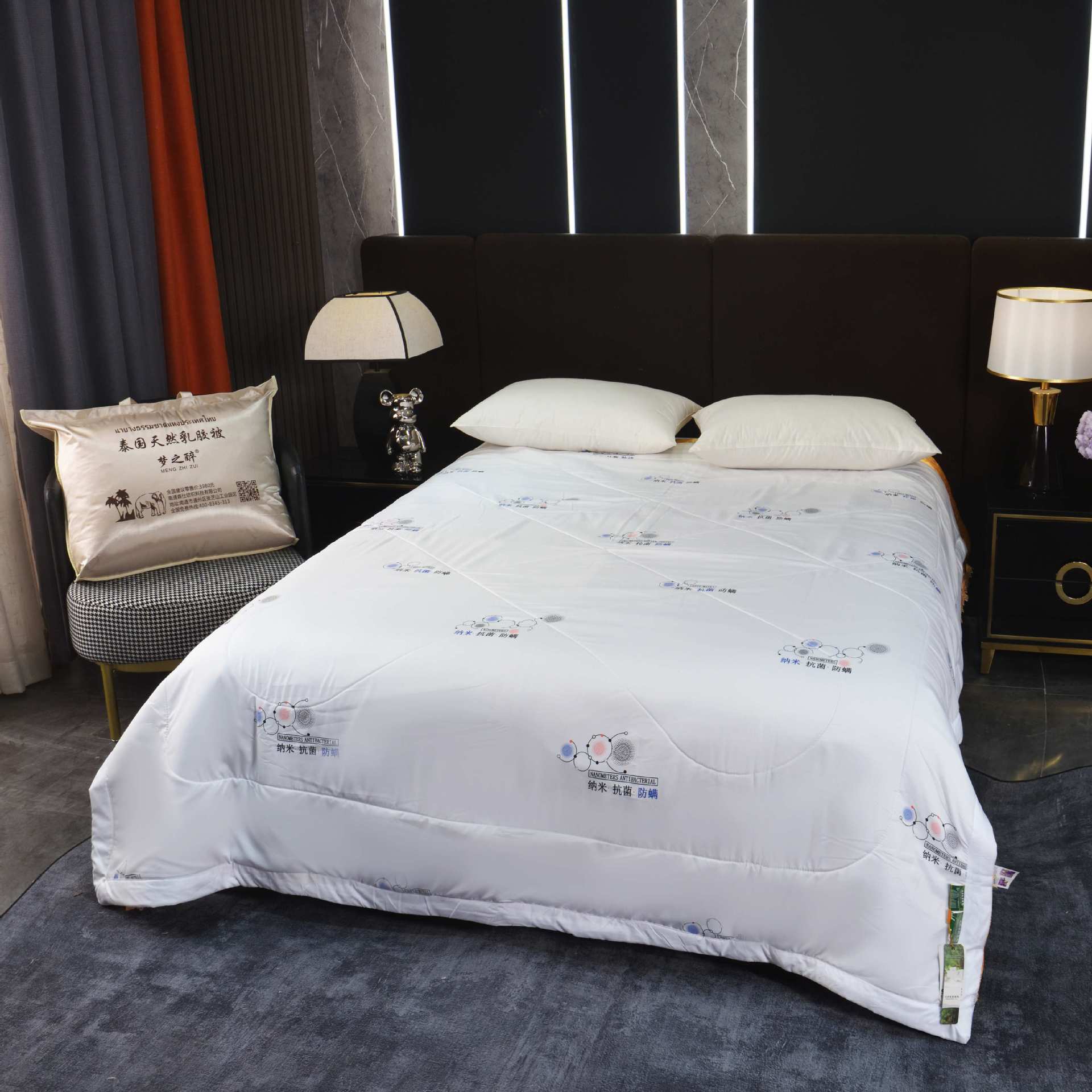 2024 New Thai Natural Latex Nano Anti-bacterial Anti-mite Household Comfortable Double Bed Top Supplies