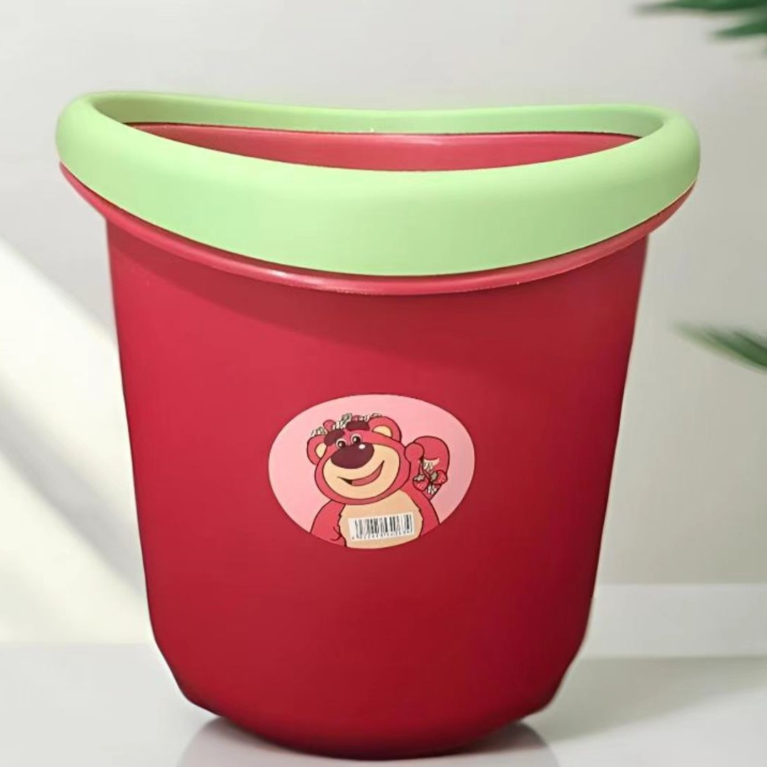 Manufacturer Wholesale New Lucky Cat Trash Can Strawberry Bear Pressure Ring Trash Can Household Kitchen Miscellaneous Storage Bucket