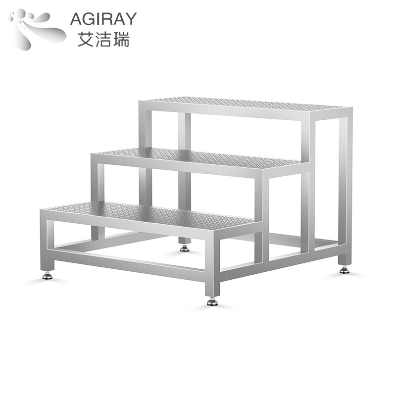 304 Stainless Steel Climbing Ladder, Purification Workshop Warehouse Climbing Step Ladder, Step Non-Slip Foot Plate Climbing Ladder