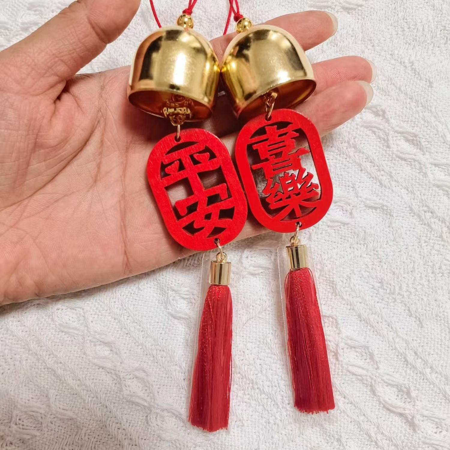 Prayer text wooden plate car key DIY accessories pendant Ping An joy plate wooden scenic spot tag wholesale