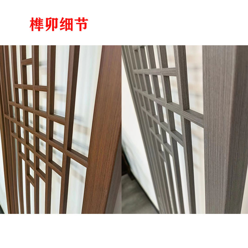 New Chinese style solid wood screen partition wall living room hollow lattice porch fence antique door and window grille Japanese carved