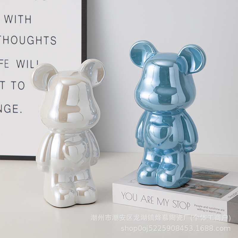 Violent Bear living room TV cabinet light luxury high-end ceramic wine cabinet decoration home Net Red New House