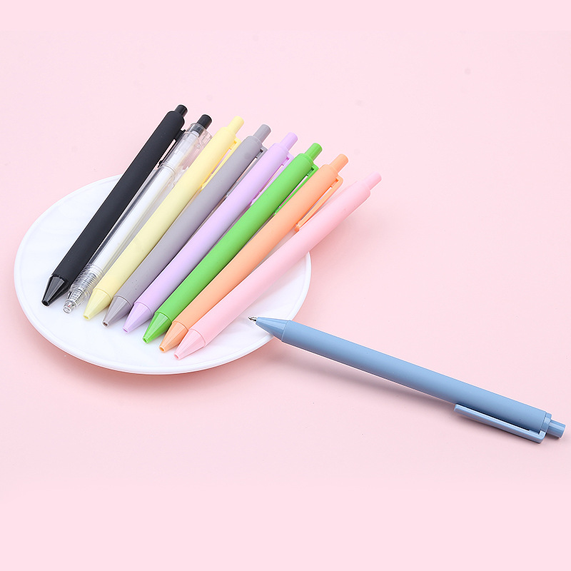 Press the High-Looking Gel Pen, Custom Logo Advertising Pen, Printing, Fixed Color, Soft Rubber Black Water Pen, Custom-Made Color Ballpoint Pen