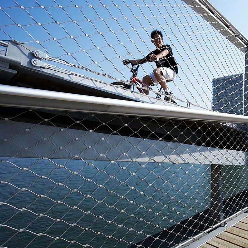 304 Stainless Steel Rope Net School High-Altitude Invisible Anti-Fall Net Building Balcony Protection Net Scenic Area Manhole Cover Steel Wire Net