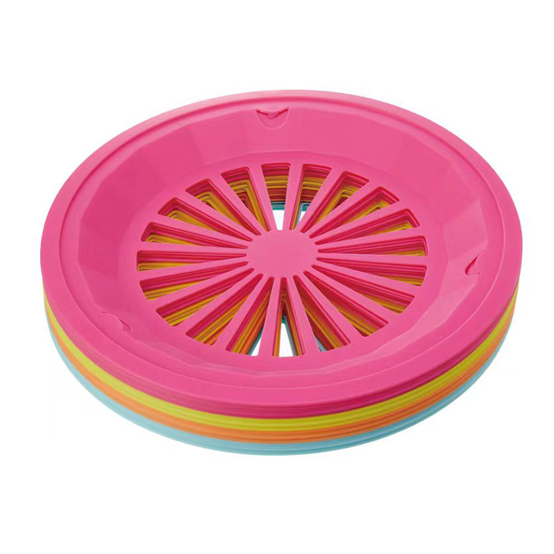 Plastic Round Hollow Basket Drain Basket Outdoor Picnic Food Placement Plate Barbecue Plate Drain Basket Wholesale