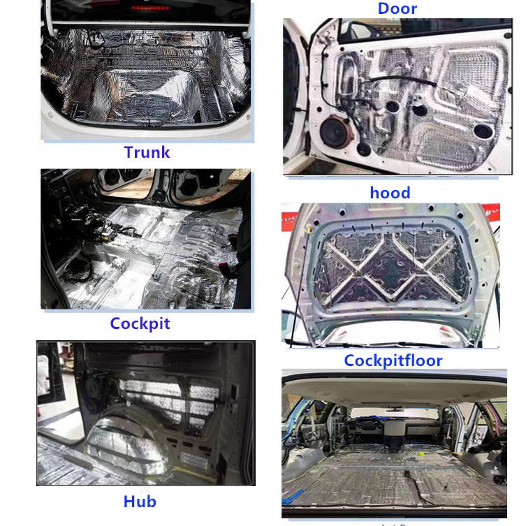 Car Soundproof Butyl Rubber Shock-Absorbing Panels Modified Noise Reduction Flame Retardant Waterproof Shock-Absorbing Damping Pad Cross-Border Foreign Trade Hot Product