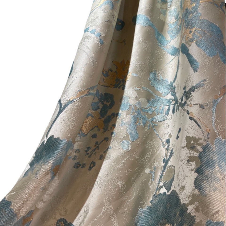 New Chinese Style Light Luxury American Style Curtain Silk Fabric Bamboo Jacquard Precision Twip Cloth Smoother Cheongsam Hanfu Fabric