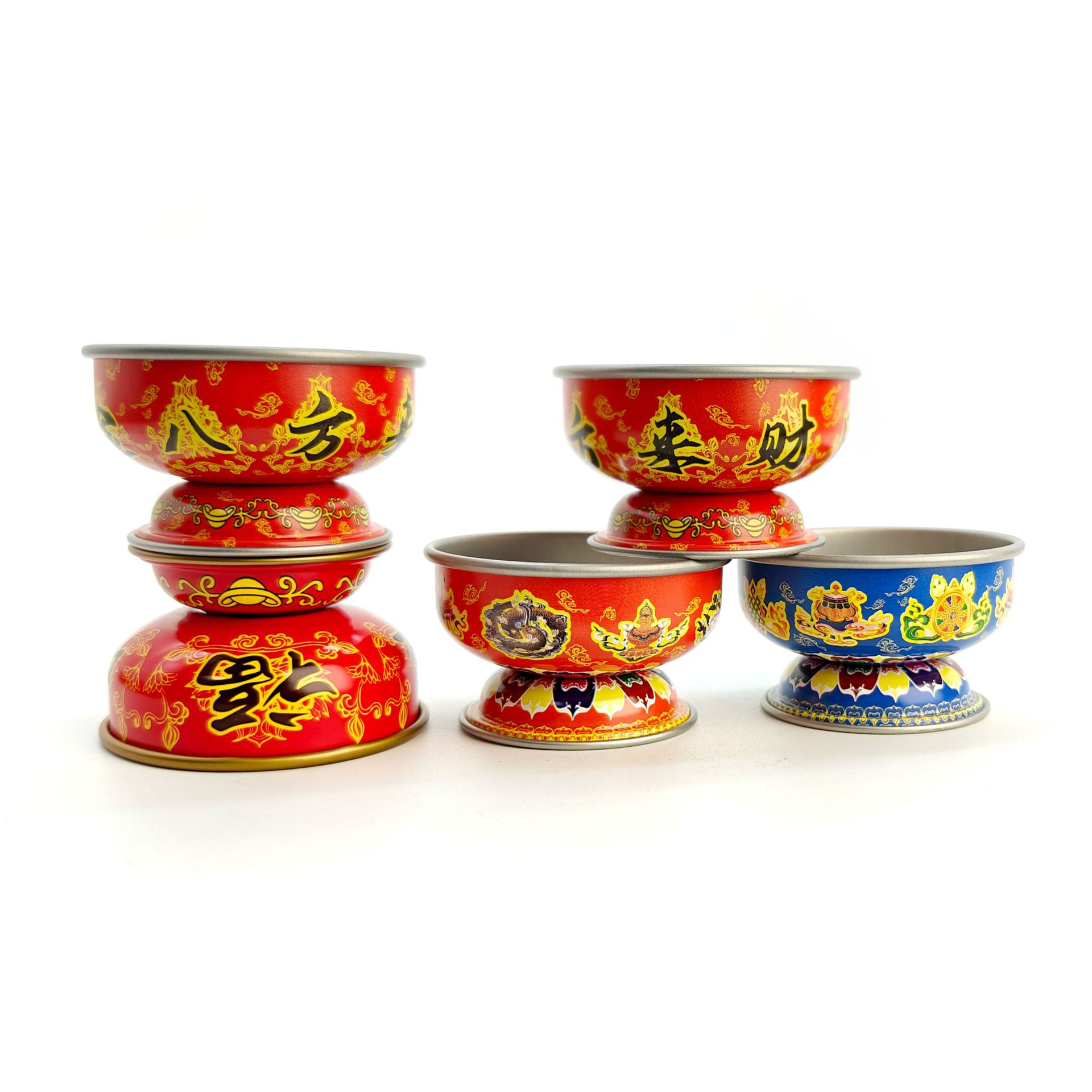 Новый держатель для масла с восемью сокровищами для дома, бездымный буддийский фонарь, вечный свет, новый красный