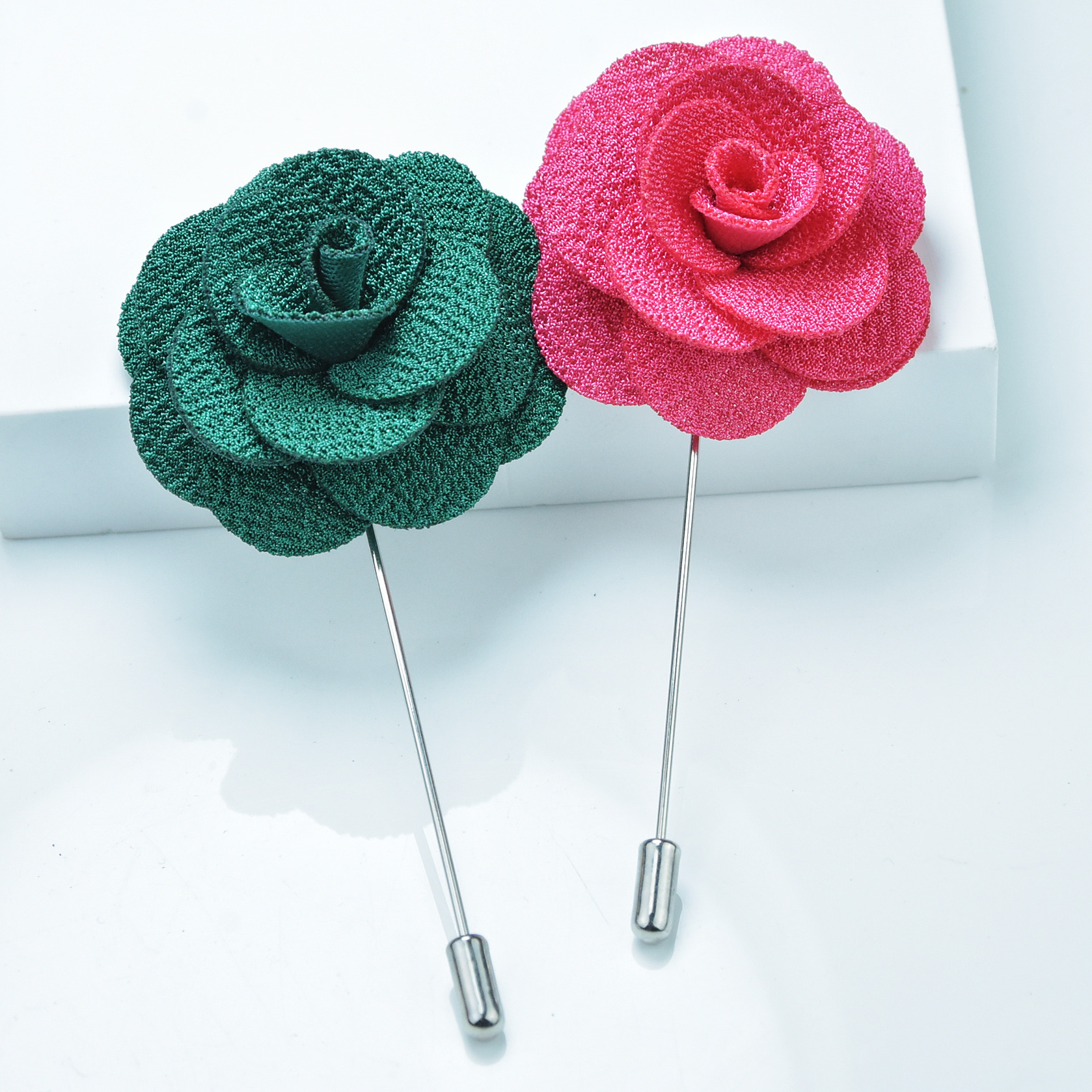 Camellia Lapel Pin for Men and Women, Suit Corsage, Korean Fabric Flower, Handmade Korean Style, Guangzhou Special Sale