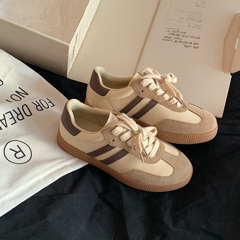 Genuine Leather! German training shoes women's fashionable autumn and winter 2023 new retro versatile platform casual sports board shoes single-layer shoes