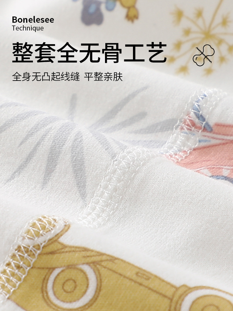 Children's Autumn Clothes and Pants Cotton Class A Spring and Autumn Baby Infant Split Clothes Pajamas Home Clothes Underwear suit