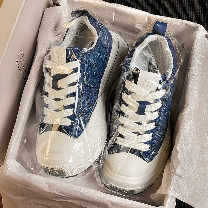 Star SHOOT BRAND2025 plum blossom ensemble series wear-resistant thick-soled canvas shoes men's and women's small dirty shoes