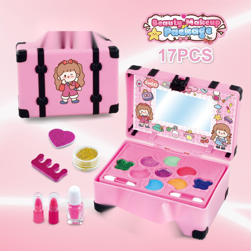 Набор игрушек для макияжа Ojibako, принцесса, косметика, губная помада, лак для ногтей, сумочка для макияжа