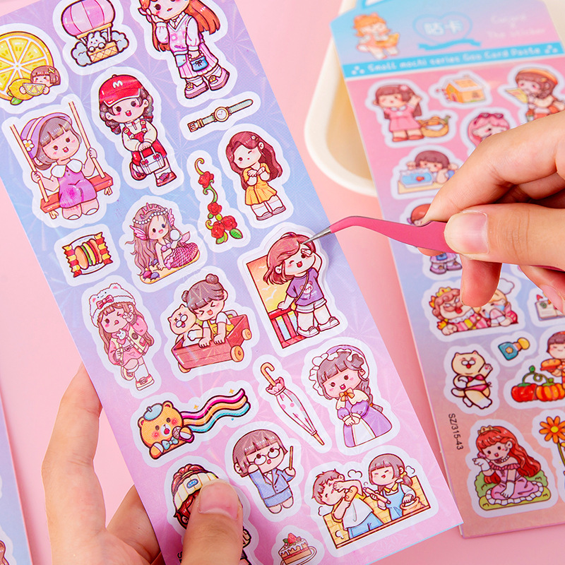 Creative Labubu Handbook Stickers, Cute Kapibara, No-Cut Guka Stickers, Mobile Phone Case Decoration Stickers