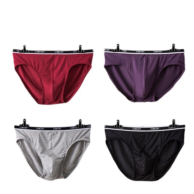 Factory wholesale men's briefs mid-waist men's underwear solid color modal underwear men's 40 men's briefs