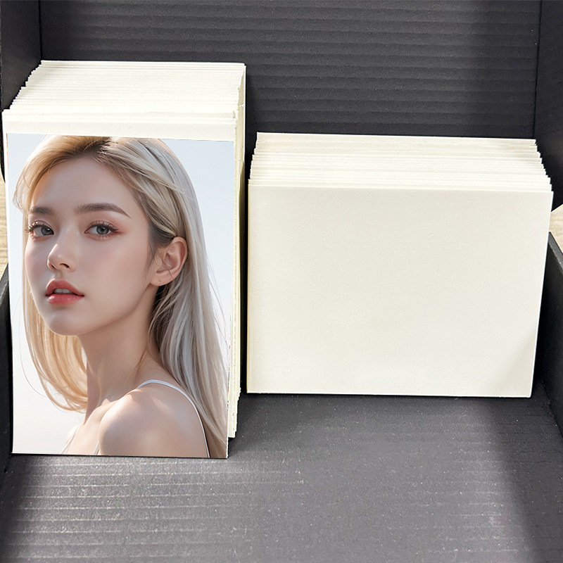 Wholesale custom a7 out card cardboard small card packaging 1.5mm thick cardboard ins backboard protection white cardboard