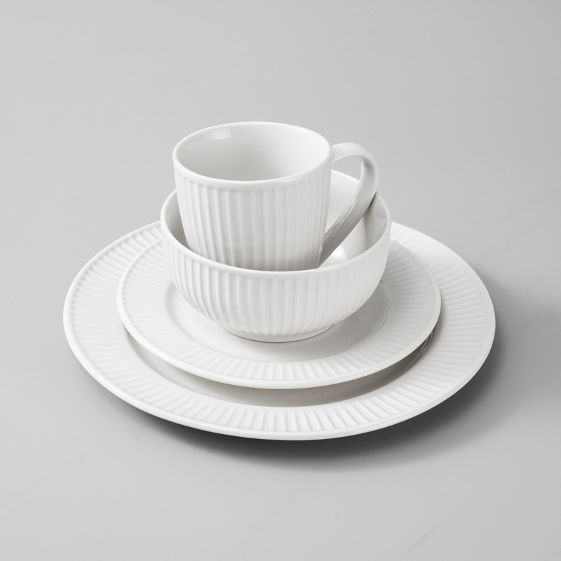 Ceramic Embossed Bowls, Plates, Tableware Sets, Flat Plates, Rice Bowls, Mugs, Support Customized Logo and Picture Combination Packages