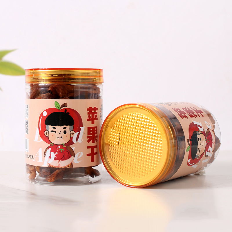 Manufacturer Wholesale Internet Celebrity Snacks Small Pieces Yantai Dried Apples Casual Drama Snacks 250g Can Steamed Dried Apples