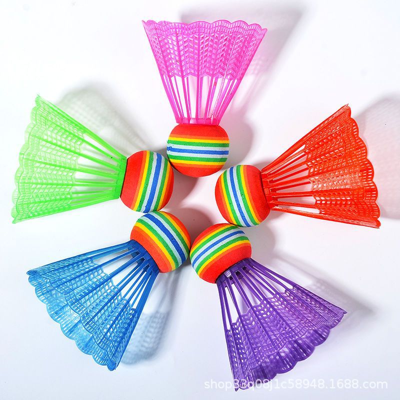 Children's big head color plastic badminton environmental protection material rainbow ball badminton children's shooting indoor special