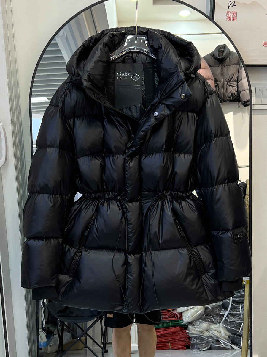 Black Gold Goose Down Jacket Women's Short Thickened Korean-style Waisted 2024 Winter Couple's Black Diamond Extremely Cold Jacket