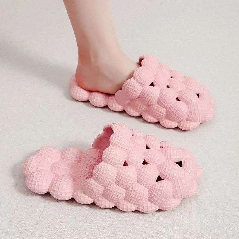 Popular Lychee Sandals, Fashionable and Creative Home Massage Non-Slip Universal Indoor Bubble Slippers