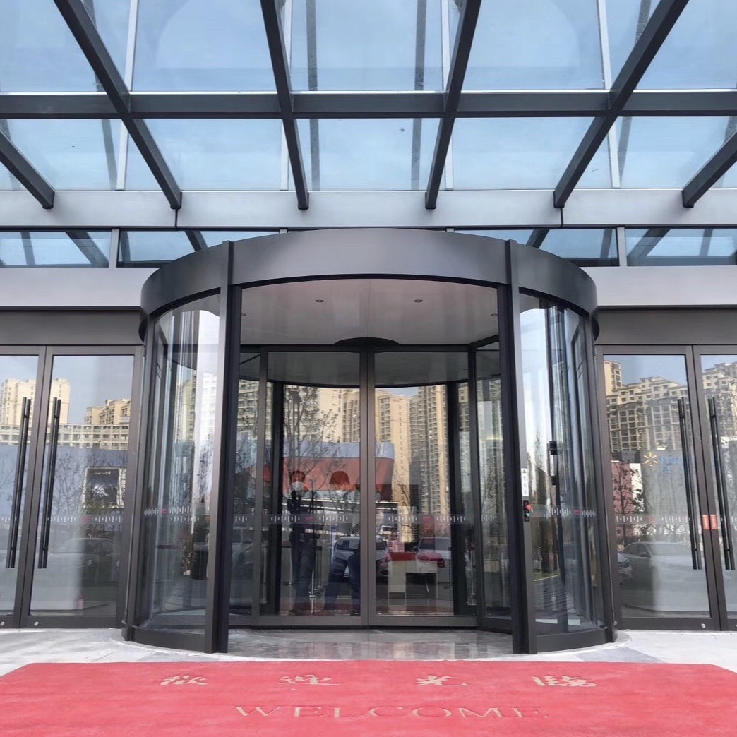 Company building revolving door glass revolving door two-wing automatic revolving door smart hotel glass ring column revolving door