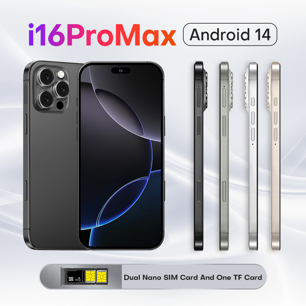 New I16 Pro Max4+64G Cross-Border Mobile Phone Camera Key 6.73inch Android 10 Global Version Universal Rubber Sleeve