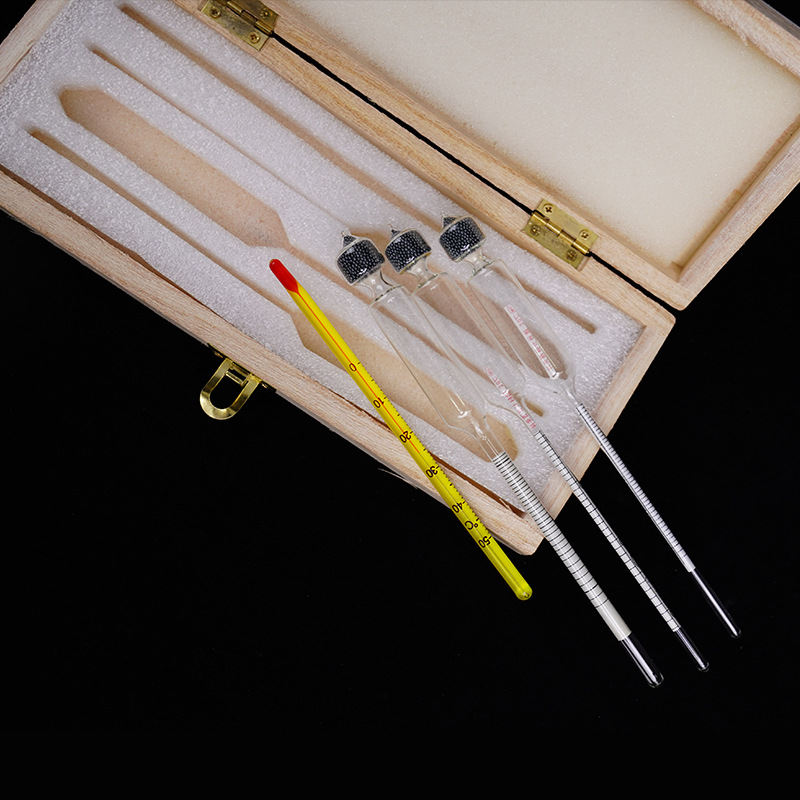 Поставка маленькой деревянной коробки, точный алкогольный метр, три группы, прибор для измерения концентрации алкоголя