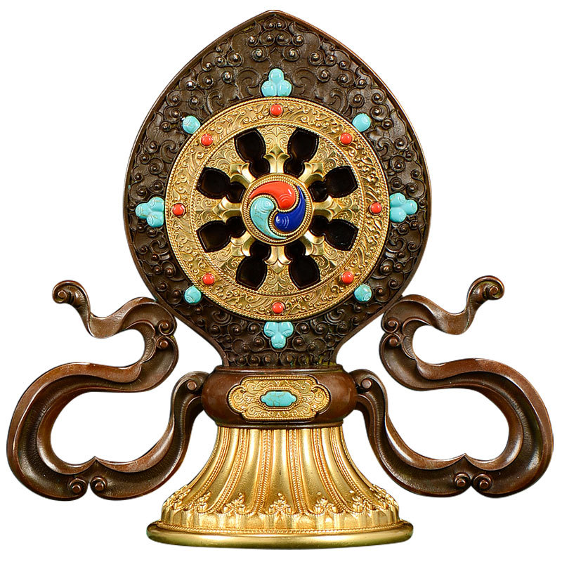 Huibao Golden Wheel Xizang Buddha-offering Supplies Huibao Home Buddha Hall Buddha-offering Copper Golden Wheel Bao Big Wheel Golden Wheel