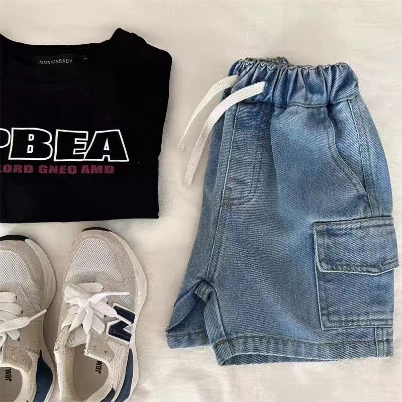 Summer New Boys' Denim Shorts Thin Outer Wear Triple Pants Casual Children's Pants Little Boy's Hot Pants 2025