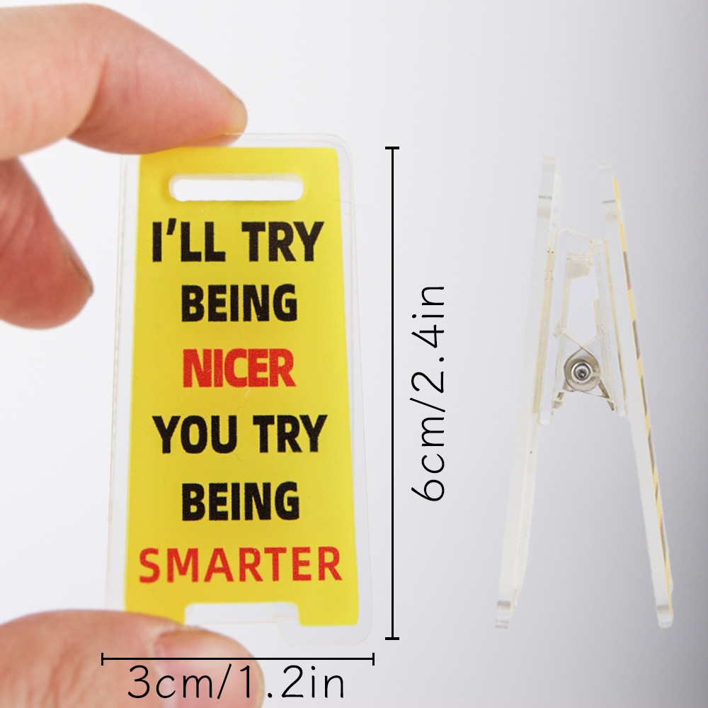 Acrylic Desktop Logo "Don't Disturb Me Busy" Notes Clip Creative Ornament Hand Account Clip Cross-border