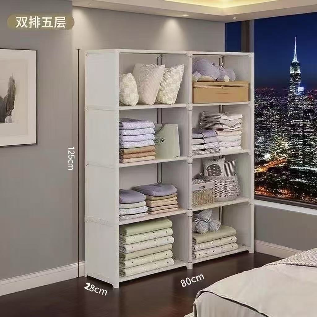 Cross-Border Simple Bookshelf Storage Cabinet Household Multi-Layer Assembly Combination Bookshelf Bedside Simple Bookshelf Wholesale