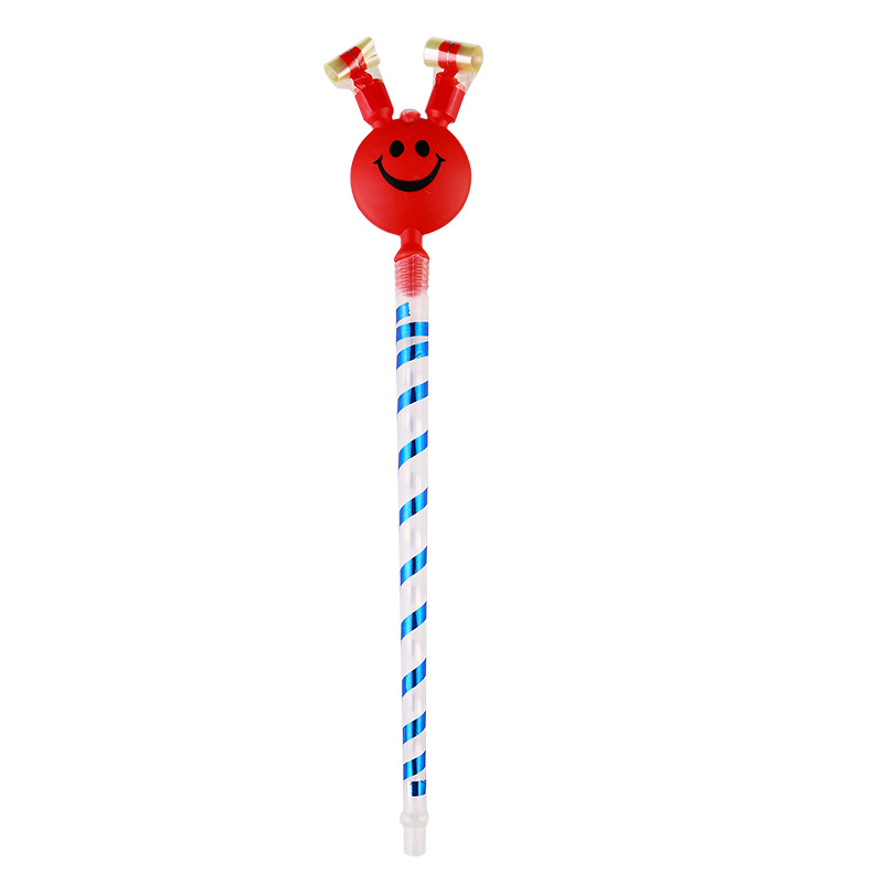 Vendor Pushing Gift Long Rod Horn Whistle Blowing Roll Children's Toy Party Large Blowing Dragon Smiley Blowing Dragon