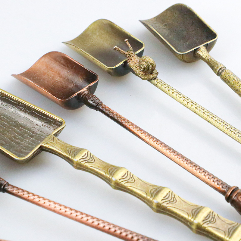 Antique-Style Wholesale Household Kung Fu Creative Tea Accessories Alloy Tea Scoop Tea Leaf Spoon Metal Tea Spoon Tea Ceremony Tea Sharing