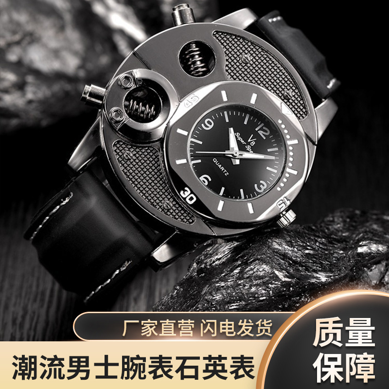 Кросс-браслет AliExpress V8, модные мужские кварцевые часы, повседневные часы, силиконовые механические часы