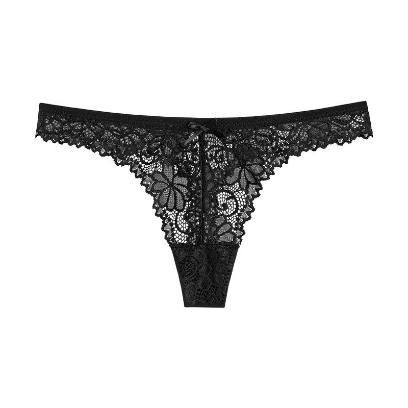 Foreign trade underwear European and American breathable low waist sexy girl lace thong cotton bottom crotch women's underwear women's pure desire