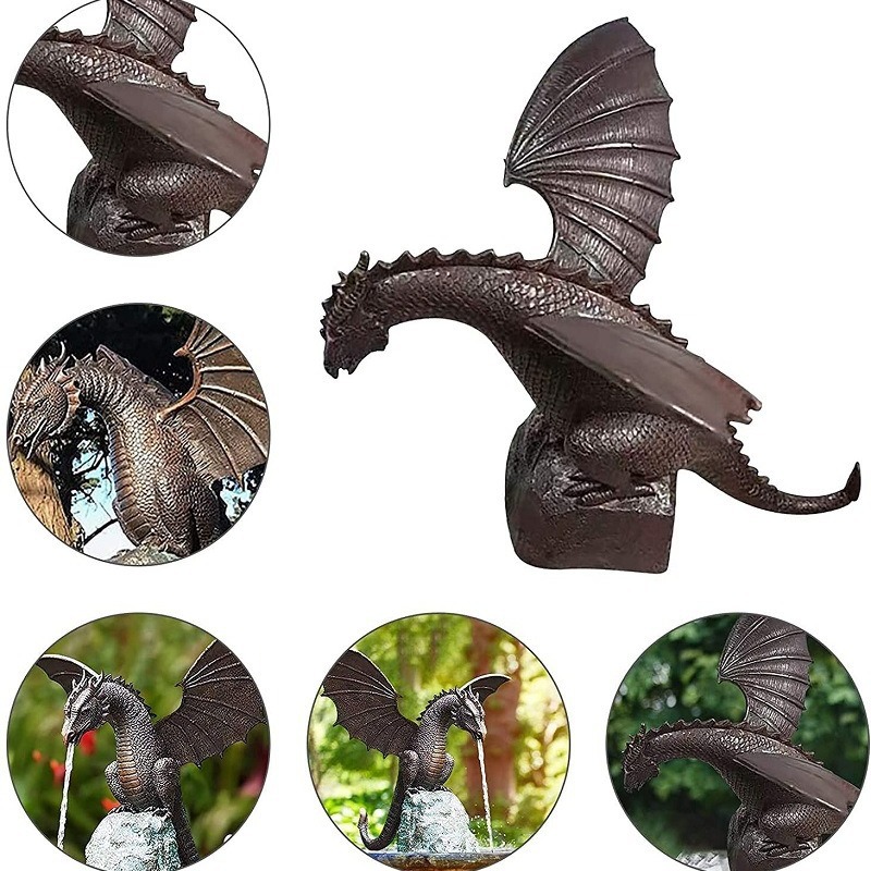 Cross-border water spray dinosaur resin crafts outdoor art courtyard simulation Dragon garden decoration gift